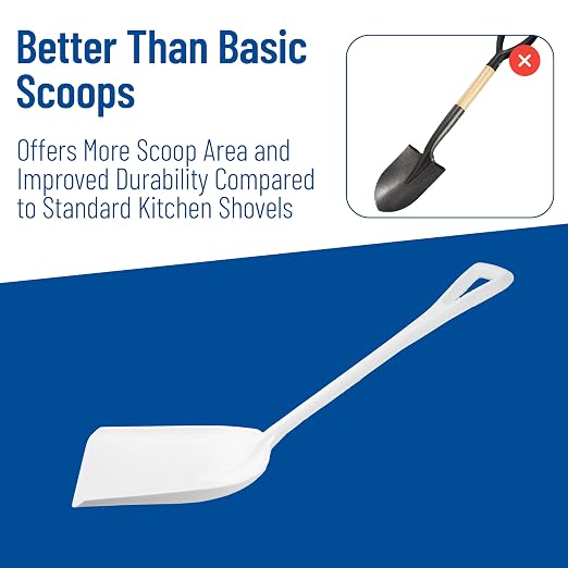 SPARTA Polypropylene Sanitary Shovel, One-Piece Food Handling Scoop, Commercial Kitchen and Bulk Ingredient Transfer Tool, 13.75" x 16.5" Scoop, White (Pack of 3)