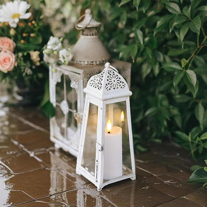 Waterproof Flameless 2.2" x4" 4" 5" 5" 6" 6" 7" 7" Pillar Candles with Remote Control and Timer, LED White Battery Operated Plastic Wave-Shaped Design Pack of 8 Outdoor Flickering