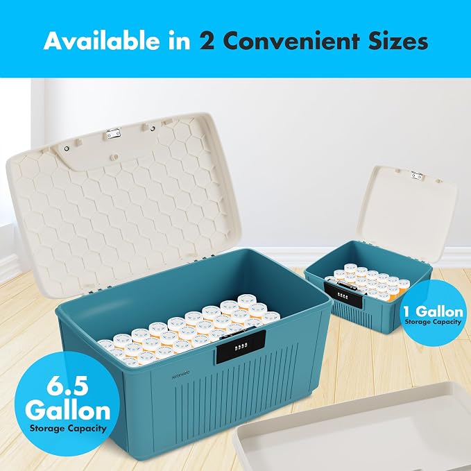 SereneLife Lockable Storage Container Bin, 8.5 Gallon Capacity Heavy Duty Storage Box with Combination Lock, Bluee