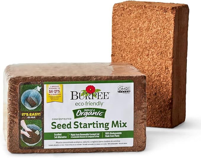 Mosser Lee ML0003 SucSeed® Premium Seed Starter 244 Cubic inch (4L) & Burpee Organic Coconut Coir Concentrated Seed Starting Mix, 16 Quart