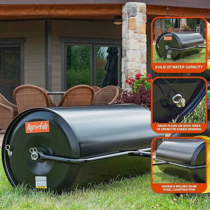 Agri-Fab 45-0216C Steel Lawn Roller 24" x 48" Black
