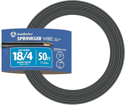 Southwire 49276945 500 ft. 18/4 Black Solid UL Burial Sprinkler System Wire