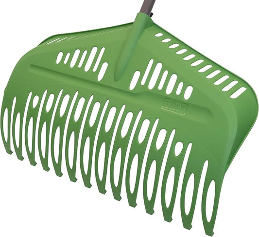 Flip Scooping Leaf Rake, Heavy Duty Lawn and Yard Care, Extra Wide Head, Green