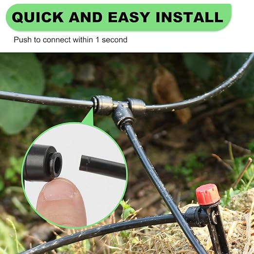 250FT Drip Irrigation Kit – 2026 New Quick-Connect Micro Irrigation System with 1/4'' 1/2'' Tubing (177FT (46FT 1/2 Inch+131FT 1/4 Inch)