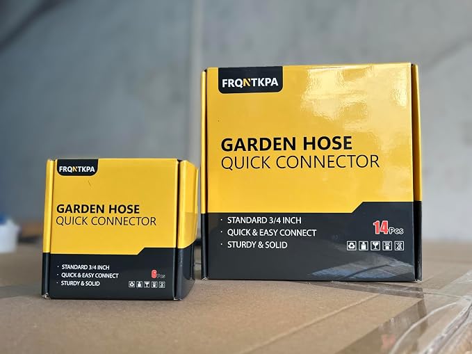 Garden Hose Quick Connector, No-Leak 3/4 Inch GHT Thread Fitting Water Hose Female Adapter and Male Adapter, Heavy-Duty Rust Resistant Brass Water Pipe Connect, Easy to Use (14 Pack )