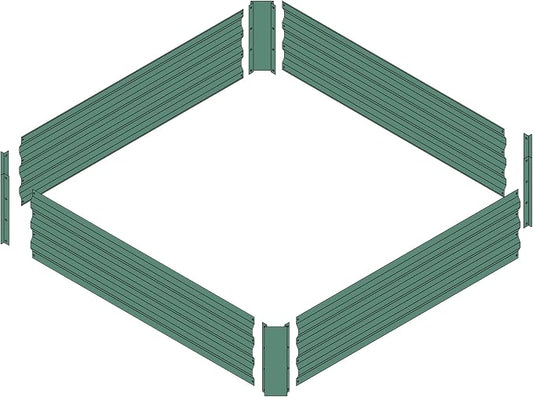 4x4x1ft Green Metal Raised Garden Bed Kit, Galvanized Outdoor Planter Box for Vegetables, Flowers, Herbs, and Succulents,120 Gallon Capacity