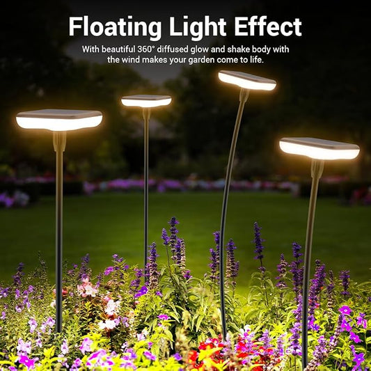 Solar Lights Outdoor Garden 4 Pack Solar Pathway Light 31" Tall Solar Landscape Lights 34LM Bright Up to 12H IP65 Waterproof Auto On/Off for Walkway Outside Yard Path Patio Lawn Flower Bed plant Decor