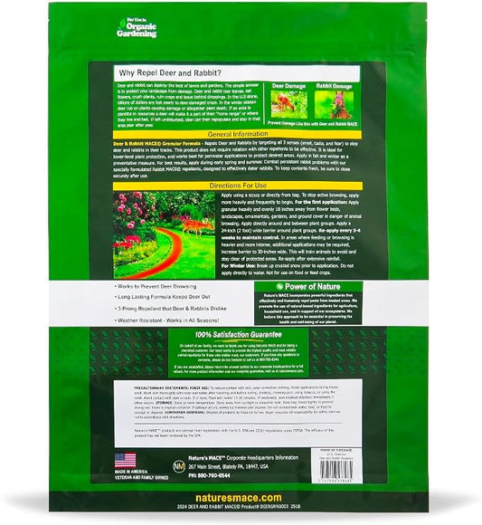 Nature's MACE Deer and Rabbit Granular Repellent, 75 lb, Repel Deer from Your Garden, Yard, Landscape, Flowers, Create a Deer Free Barrier, Deer Deterrent Granules, People and Pet Safe Granules