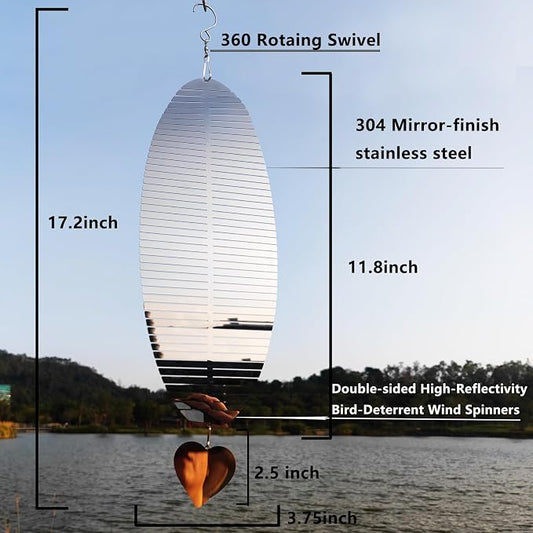 Bird Deterren for Outside Patio Garden Porch Pool Window,Mirror High Reflective Bird Scare Devices Wind Spinners Outdoor Decor,Christmas Reflector Strip Hanging Home As Decoration