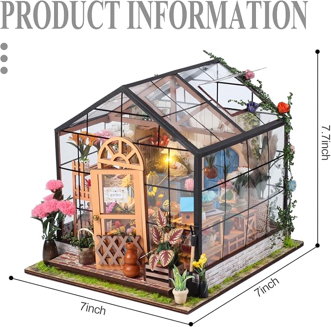 INSGEN DIY Handmade Miniature Furniture, Wooden Diorama Book Nook House Kits Build Crafts for Adults, Miniature Street Tiny Library House Making Kit 1:24 Scale | Craft Building Kit for Adults: Miniature Dollhouse with Lights, Bookshelf Decor, Tiny Stre...