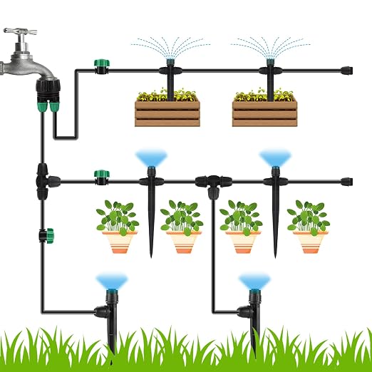 1/4 Inch Drip Irrigation Shut Off Valves, 25 Pack 1/4" Drip Irrigation Valve, Flow Control Valves for Garden, Greenhouse, Lawn, Patio Drip Sprinkler System