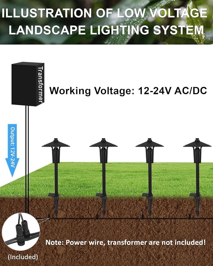Outdoor RGB Pathway Lights Low Voltage for Christmas Decorations | 5W 12V Wired Color Changing Low Voltage Landscape Lighting for Path Sidewalk Driveway Lawn of Christmas, Aluminum, Black, 1PK