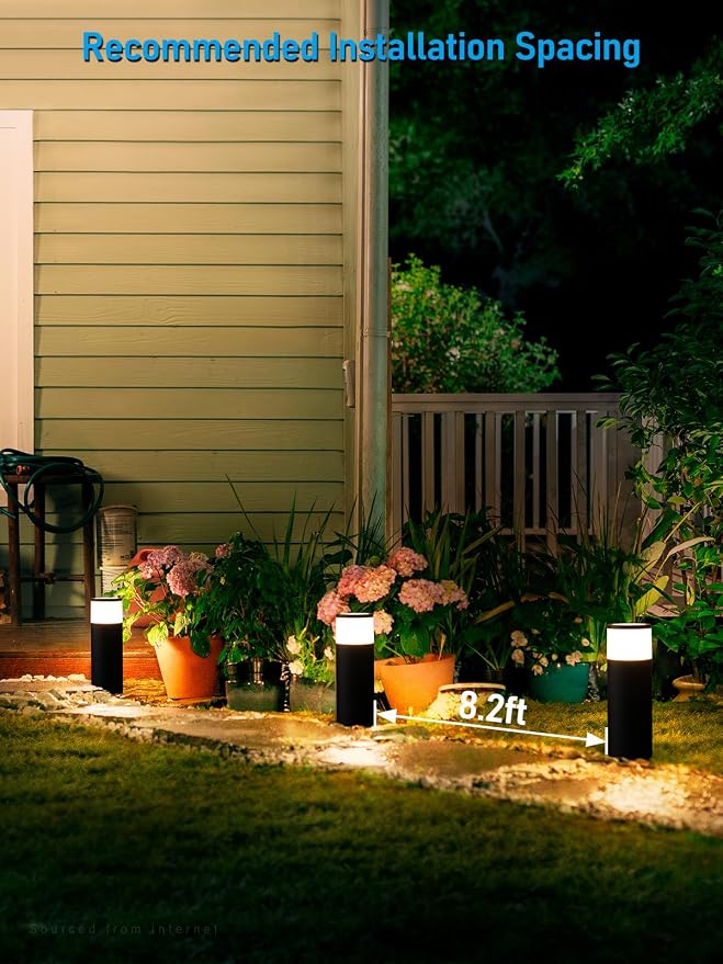 LEONLITE 4-Pack Low Voltage Bollard Pathway Lights, 5W 400LM, 3000K | 12V-24V AC/DC, IP65 Waterproof, Cast Aluminum, Warm White, LED Landscape Lighting for Walkway Yard Garden