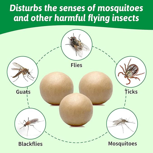 Natural Mosquito Repellent Outdoor Patio Pills, Peppermint Oil 10 Pcs Natural Mosquito Repellant Balls, Safe for Kids & Pets, Bug Deterrent for Home & Patio, Keep Mosquitoes Camping Travel Fishing