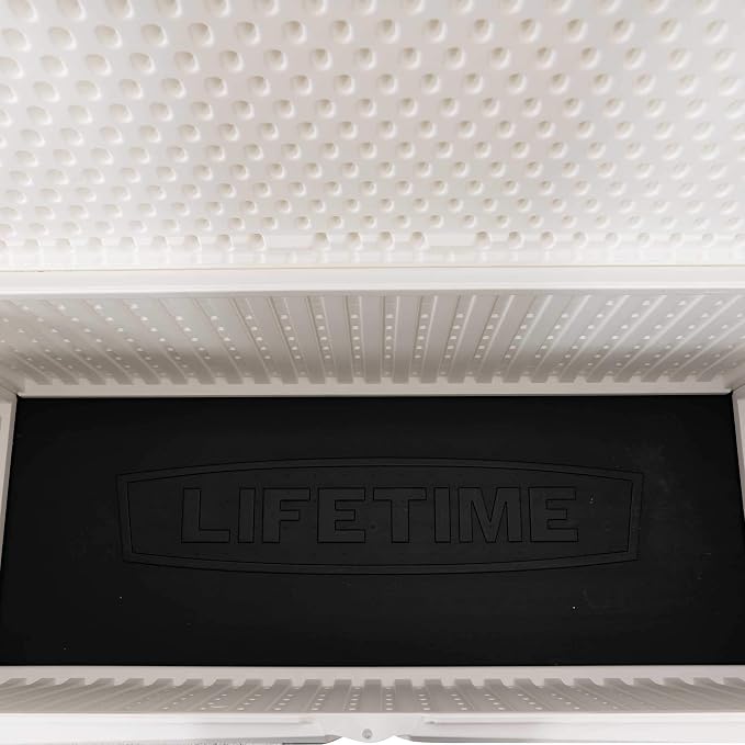 LIFETIME Outdoor Storage Deck Box, 130 Gallon, Arctic White, Lockable, UV-Protected, for Decks and Marine Docks