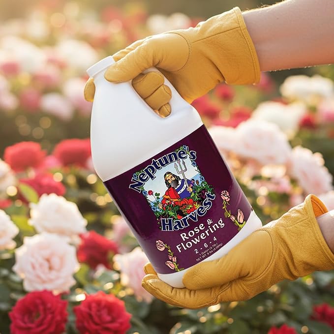 Neptune's Harvest Rose & Flowering Fertilizer (2-6-4) - 1 Gallon - Organic Liquid Rose Food for Vibrant Blooms & Growth - Promotes Healthy Foliage - Ideal Fertilizer for Indoor & Outdoor Use
