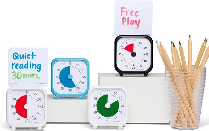Time Timer 3 Inch Visual Timer – 60-Minute Quiet Portable Countdown Timer for Kids, Teachers, Students & Adults – Helps with Focus, Transitions, ADHD, Autism & Time Blindness – (Green & White)