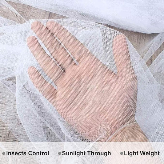 Mosquito Net Cloth Fabric, DIY Insect Pest Barrier Mesh Nets for Porch/Outdoor/Bed/Wedding, White 60x120in, 2PACK