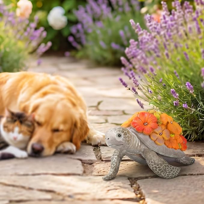 Lavezee Turtle Garden Decor for Outdoor,Yard, Lawn, Patio, Porch, Balcony Decoration, Turtle Statue Unique Birthday Housewarming Gifts for Women Men Mom Dad