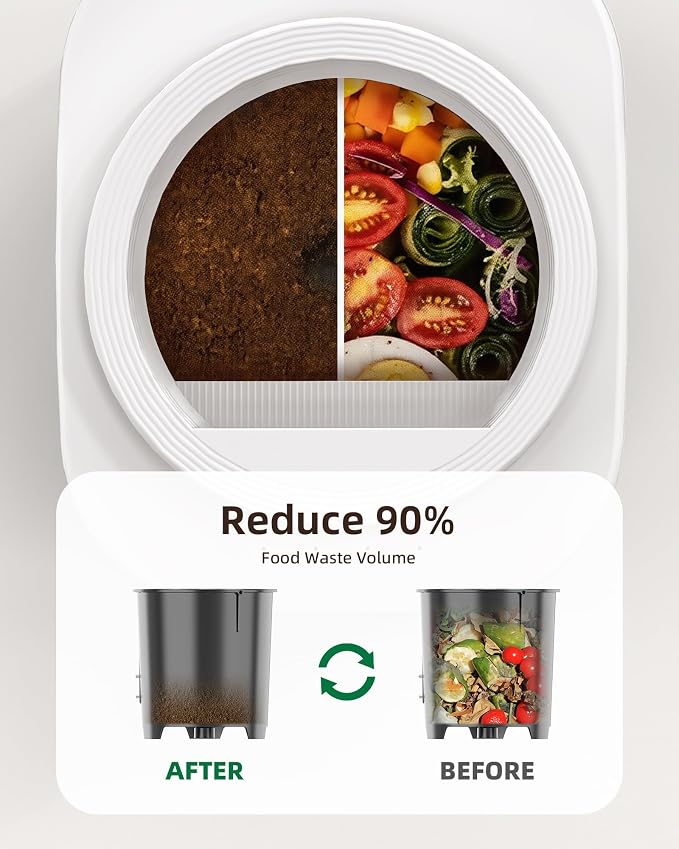 Electric Composter for Kitchen, 4L Large Smart Countertop Compost Bin, Odorless | Auto-Cleaning | Low Noise |Turn Food Waste into Fertilizer Composter, 2026 New Indoor Food Waste Compost Machine