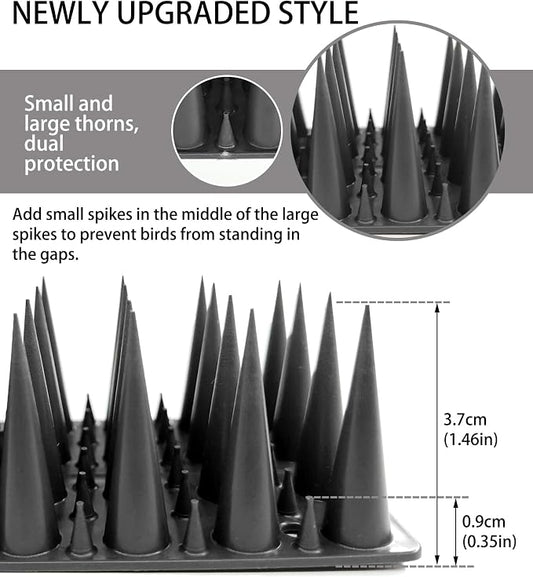DY.2ten Bird Spikes, 11.8in Deterrent Spike, 10-Pack (9.8ft Total) Fence Spikes Bird for Outside to Keep Bird Squirrel Raccoon Pigeon Cat Away and Keep Birds from Building Nest, Easy to Install