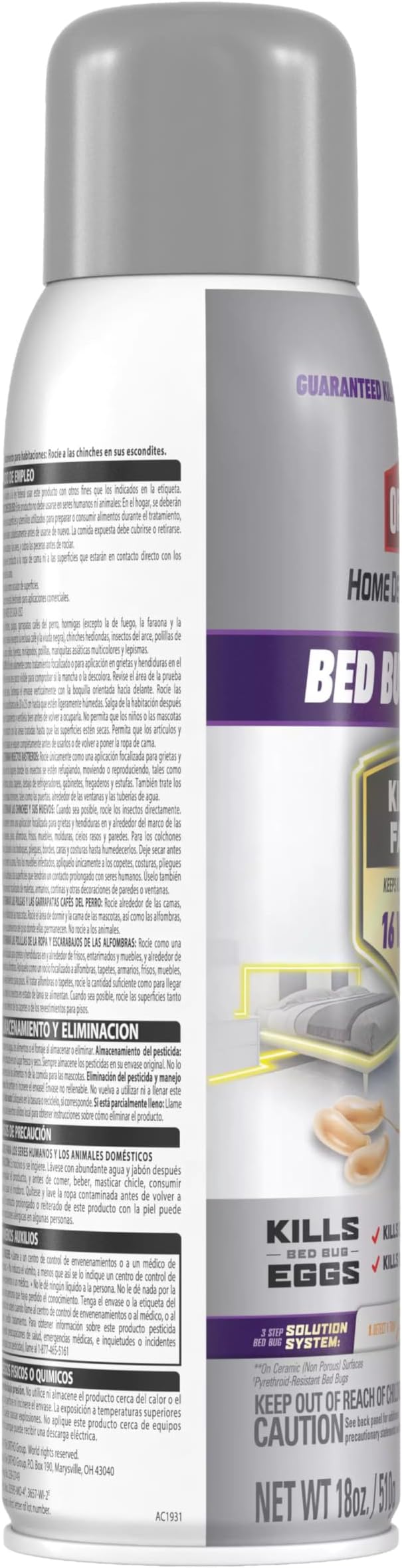 Ortho Home Defense Max Bed Bug Killer, Aerosol, 18 oz. | Bed Bug Spray for Home, Also Kills Fleas & Brown Dog Ticks, Spot Treatment