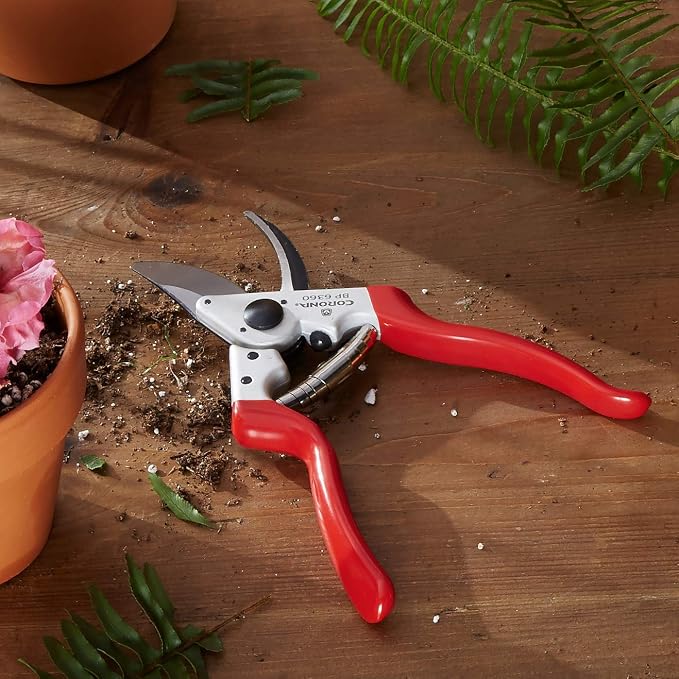 Corona BP 6360 Forged Steel Aluminum Handles Angled Bypass Hand Pruner - 1 inch Cut Capacity Stem and Branch Garden Shears, Red (Pack of 6)