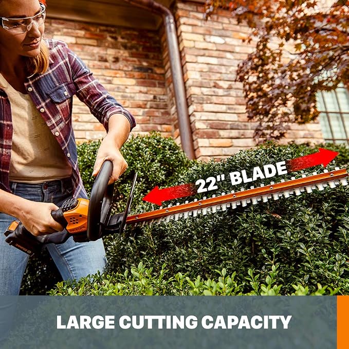 WORX 20V Power Share Cordless Blower/Sweeper/Cleaner and 22" Hedge Trimmer Bundle