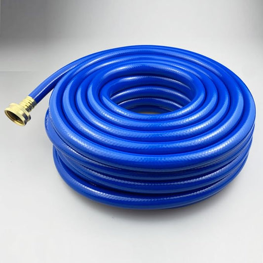 Darnassus PVC Garden Hose 1/2 Inch Green Heavy Duty Water Hose with Solid Brass Fittings,No Leaking, Flexible,for outdoors,Lawns,Patio (50 FT, Blue, Brass Fittings)
