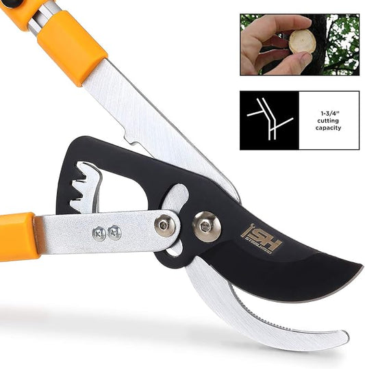 STEELHEAD Heavy-Duty 27-40" Adjustable Gear-Bypass Limb & Branch Lopper, Telescoping Extendable Handles, Ratcheting, Cuts Up to 1-3/4”, Secateurs, Shock-Absorbing, Effort-Saving, USA-Based Support | Telescoping Extendable Handles, Cuts to 1-3/4", Shock...