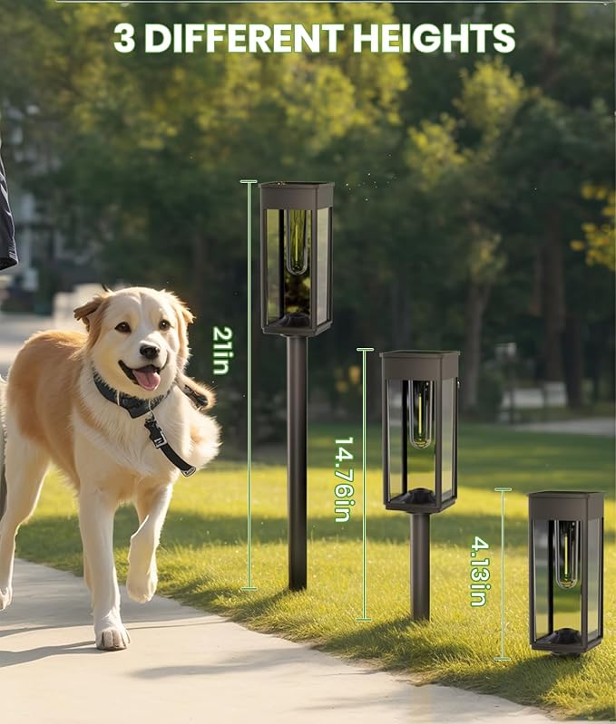 BITPOTT Solar Pathway Lights Outdoor,Bright Solar Lights for Outside, Waterproof Auto On/Off Garden Lights Solar Powered Landscape Lights for Yard Walkway Driveway Lawn (Cool White, 12 Pack)