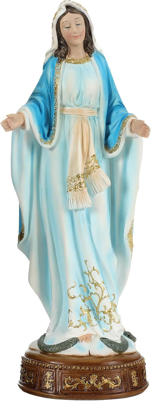 12" H Virgin Mary Staue Catholic, Blessed Mother Mary Statue, Our Lady of Grace Nativity Figurines Church Altar Home Holiday Decor, Inspiring Christmas Decor or Gift for Peace & Love