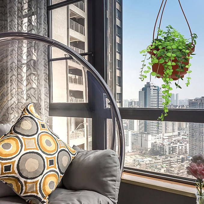 YARNOW Hanging Planters 10 Pack, 3.5 Inch Plastic Plant Pots with Drainage Holes and Hooks for Indoor Balcony Patio Garden
