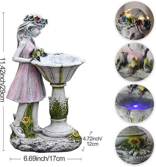 Voveexy Fairy Garden Statue, Solar Garden Angel Figurine Outdoor Decoration Waterproof Angel Sculpture for Patio Yard Lawn Porch Art Ornament Christmas Birthday Gift
