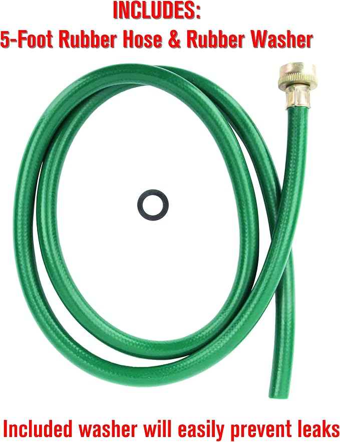 LDR Industries 504 1300 Garden Dehumidifier Drain Hose,5ft,Green Rubber Finish,5',5 Feet,(Pack of 5)