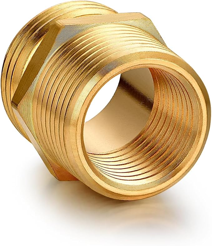 SIGURANTA Garden Hose Connectors, 3/4" GHT Male & 3/4" NPT Male Adapter - Brass Heavy Duty, Rust Proof Fittings for Pipe to Hose Conversion (3 Pack)