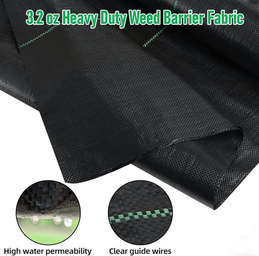 LAVEVE 4FT x 50FT Weed Barrier Landscape Fabric, 3.2oz Premium Heavy Duty Garden Cloth, Ground Cover for Gardening, Farming