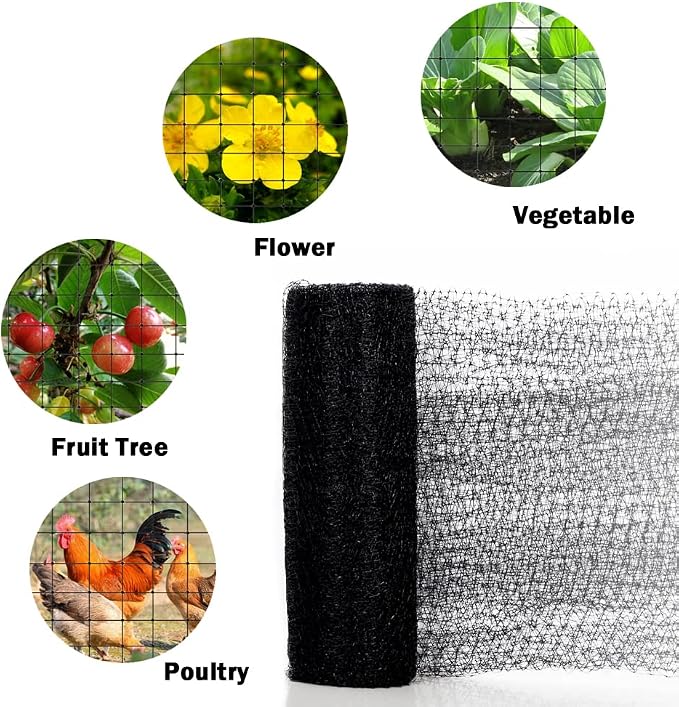 POYEE Bird Netting, 7.5x25FT Heavy Duty Garden Netting | Deer Netting for Fruit Trees Plants Strawberry Blueberry Bush Protection Anti Birds, Deers, Squirrels and Other Animals