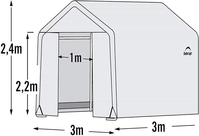 ShelterLogic 10' x 10' GrowIT Greenhouse-in-a-Box Easy Flow Peak Roof Style Easy Access Outdoor Grow House with Translucent Waterproof Cover