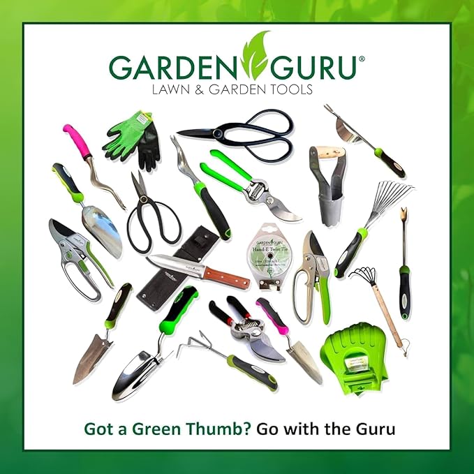 Garden Guru Patio Crack Weeder, Dandelion & Root Weeder Tool - Stainless Steel Weed Puller w Ergonomic Handle for Patio Sidewalk Driveway Cracks, Planting, Weeding, Flower & Vegetable Garden Care