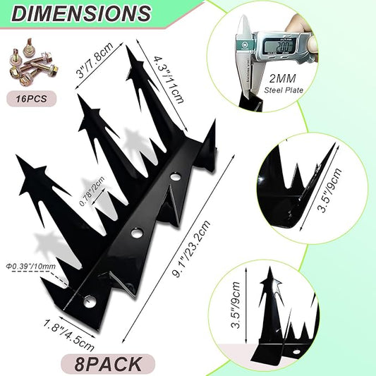Heavy Duty Metal Fence Spikes-Anti Climb Security Spikes for Fence and Wall-Intruder and Animal Deterrent(Size74 inches)