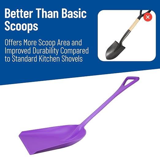 SPARTA Polypropylene Sanitary Shovel, One-Piece Food Handling Scoop, Commercial Kitchen and Bulk Ingredient Transfer Tool, 13.75" x 16.5" Scoop, Purple