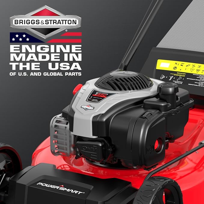 PowerSmart 21" Self-Propelled Lawn Mower with 140cc Briggs & Stratton Engine - Heavy-Duty Steel Deck, 6 Cutting Heights, 3-in-1 Mulching System