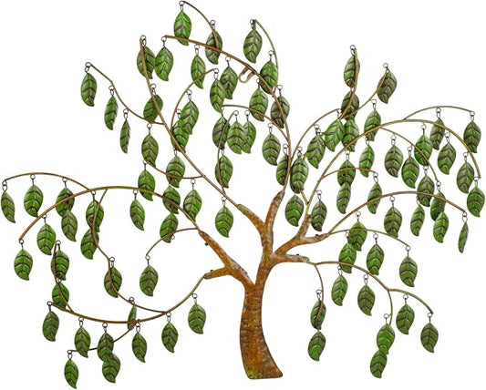 VEWOSTAR Leaf Metal Wall Art 22”W*27”H Tree of Life Wall Art for Room | Large Wall Art Home Decor Wall Sculptures Handcrafted Hangings Wall Decor for Indoor