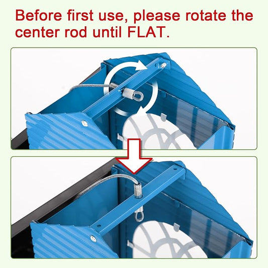 Gbekery Squirrel Proof Bird Feeder for Outdoors,5LB Large Capacity,Metal Wild Bird Seed Feeder with Bilateral Weight-Activated Perches for Outside Hanging,Garden Decoration,Blue
