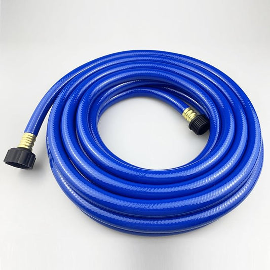 Darnassus PVC Garden Hose 1/2 Inch, 25 FT Flexible Water Hose Blue with Male and Female Plastic Fittings - No Leaking and Lightweight for Household Outdoors Lawns Patio