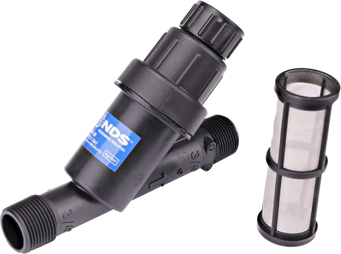 NDS PRYF 30 Pressure-regulating Y Filter, 3/4 in. MPT X 3/4 in. MPT, 0.2-5 GPM Flow Range, 30 PSI, 200 Mesh, Black (Pack of 5)