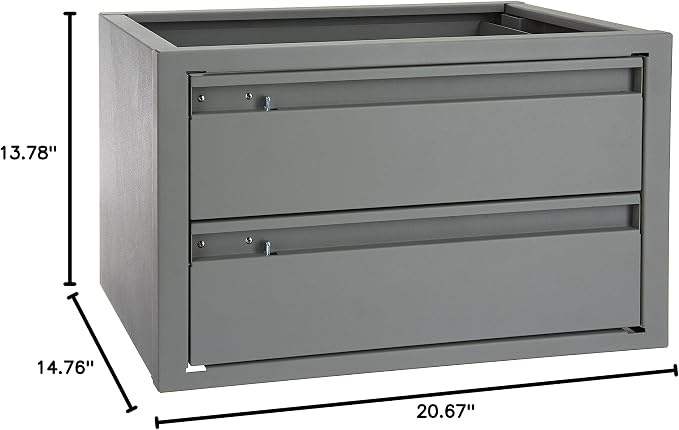 Kargo Master 40070 Grey 20" W x 12" H x 13.5" D Steel 2 Drawer Cabinet