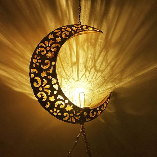 Solar Moon Wind Chimes for Outside Unique Birthday Mom Gifts for Women Mom Grandma Crackle Glass Ball LED Wind Chimes Solar Lights Outdoor Decor Light for Garden Patio Yard
