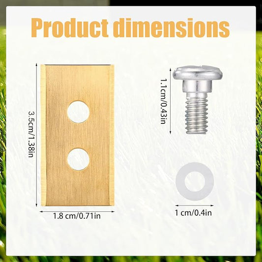 40pcs Gold-Tone Replacement Blades, Stainless Steel Replacement Robotic Lawnmower Blades with Washers and Screws for Mammotion 2 AWD Luba & Yuka All Series Robot Lawn Mowers (Style 1)